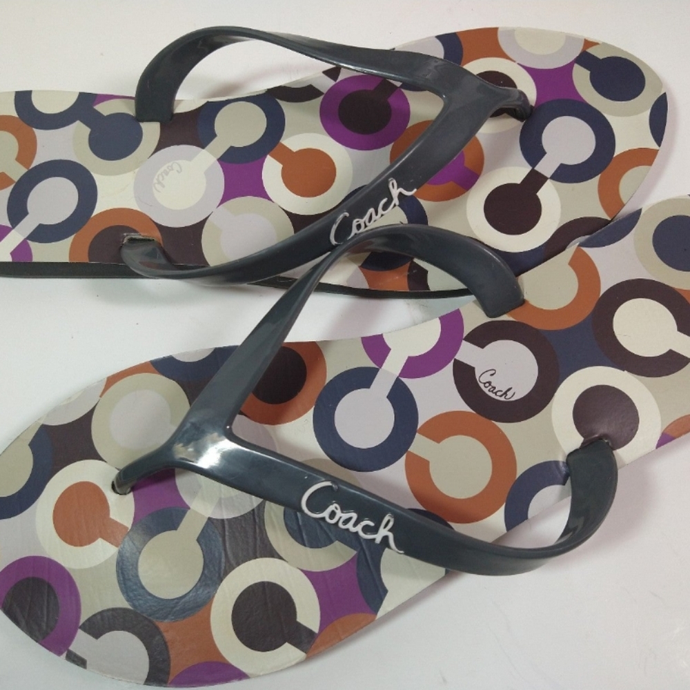 Coach KALI Flip Flops Women's Size 10 Logo Sandals